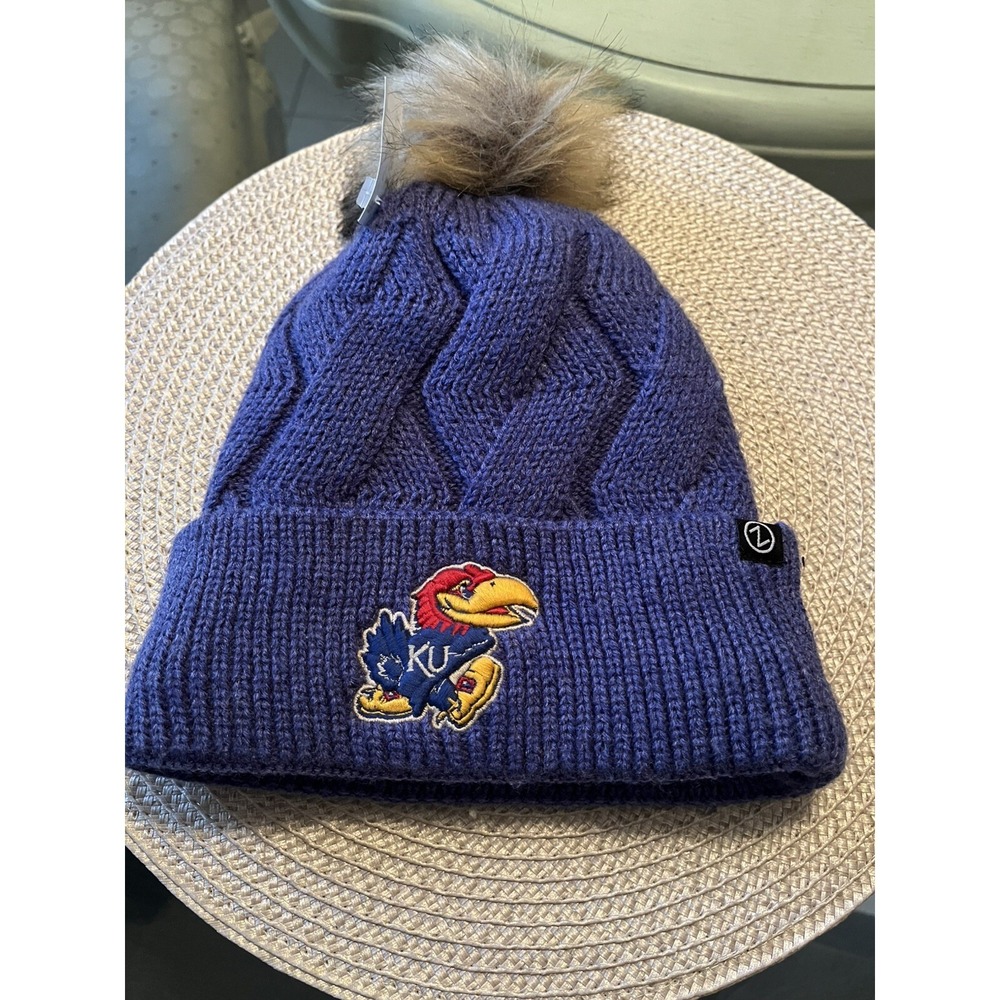 KANSAS JAYHAWKS BLUE TINA WOMENS KNIT HAT